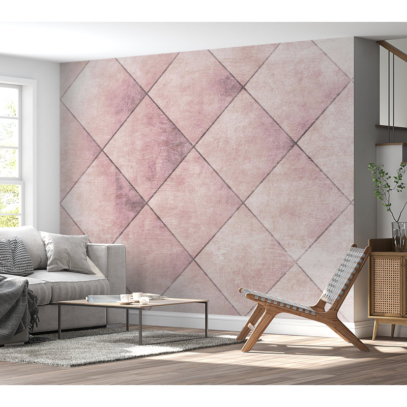 Murale pelez et collez Deserea, Rose, L 57 po x L 41 po