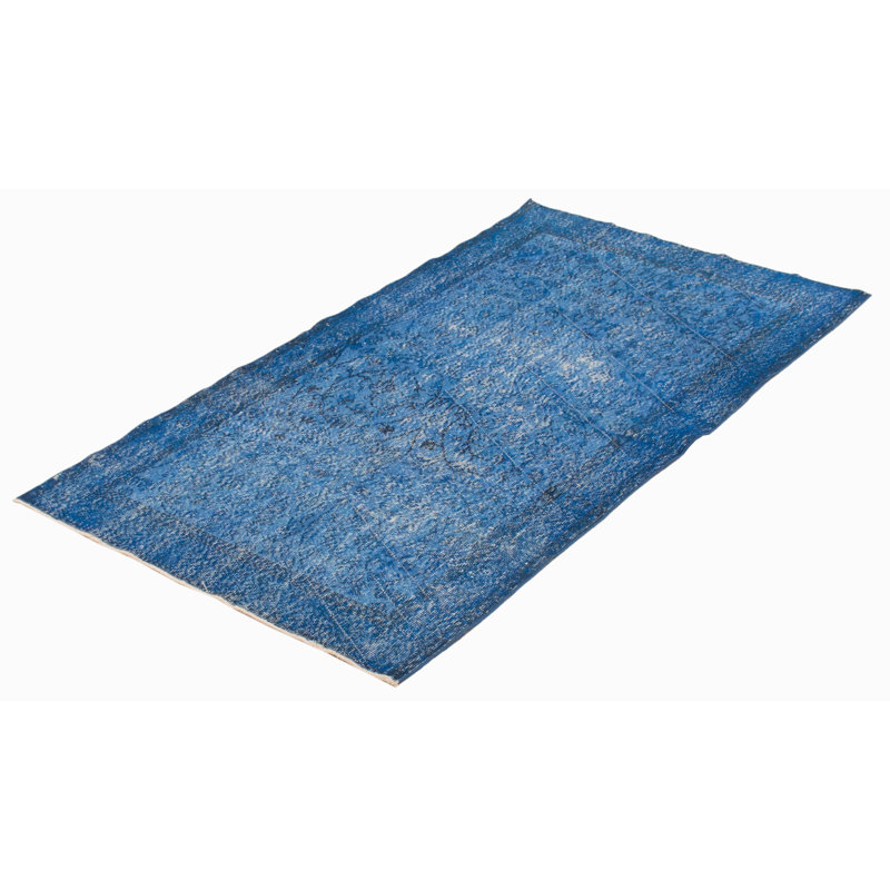 Tapis transitionnel de couleur bleu 3 pi 8 po x 6 pi 6 po