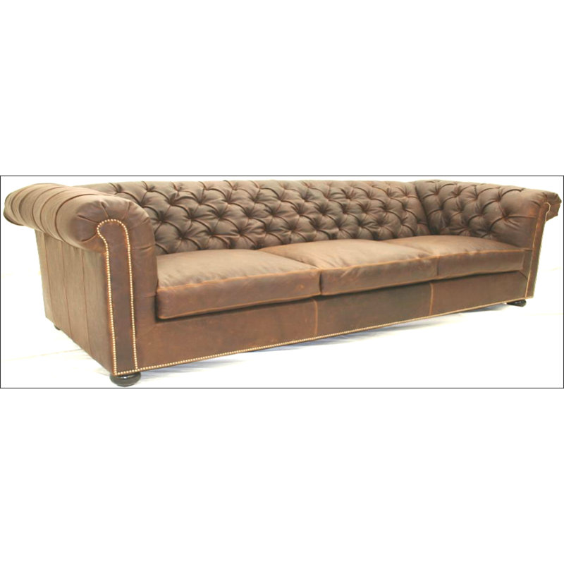 Leather Sofa, St. Andrews Moss, French Dark Cherry, Natural