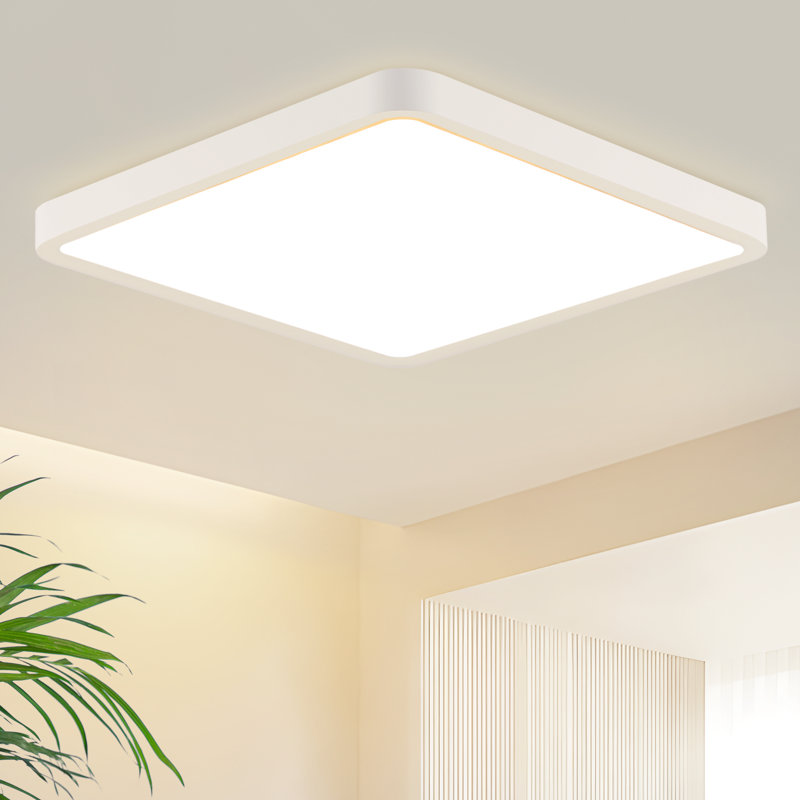 Dayenne Plastic LED Flush Mount, White/Matt Black