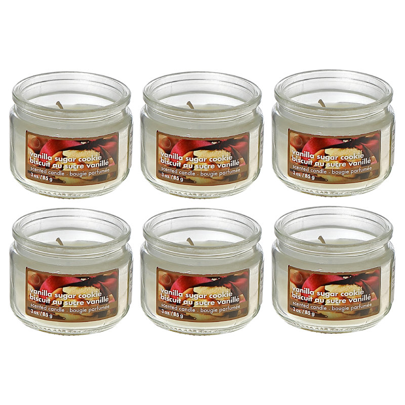 Bougie en pot parfumée 3 oz (biscuit sucre vanille) - ensemble de 6