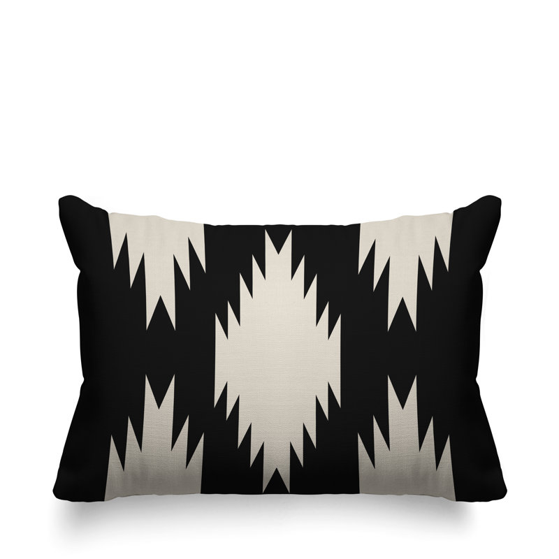 Coussin intérieur / extérieur Yuma Southwestern, Noir