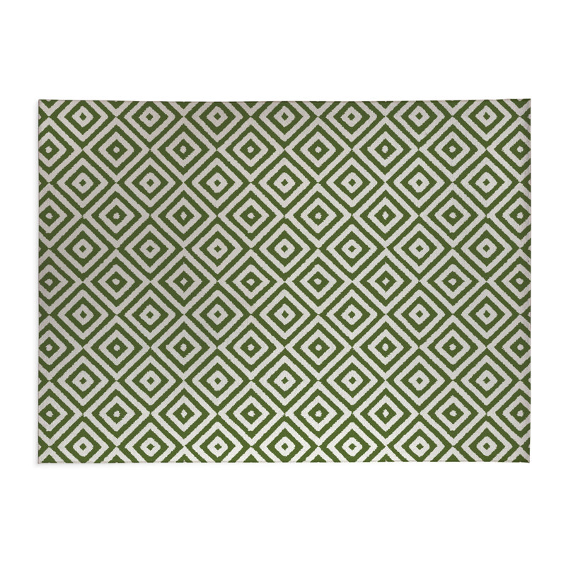 Tapis de cuisine Ikat, Rectangle 4pi x 6 pi, Vert olive