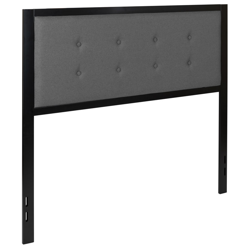 Tête de lit tapissier Duncanville, Gris foncé, Double