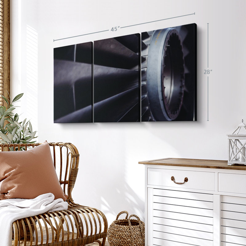 "Moteur d'avion" sur toile, H 28 po x l 45 po x P 1,25 po