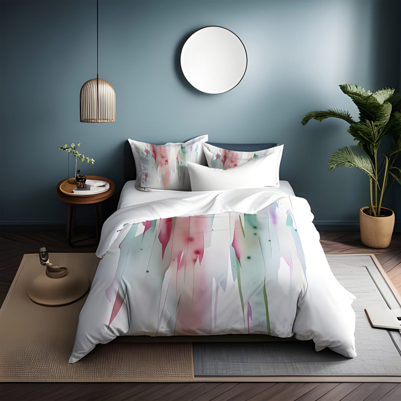 Polyester Abstract Duvet Cover, King Duvet Cover + 2 King Shams