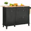 Kitchen Island Cart Storage Cabinet Serving With Drawer & Trash Cabinet