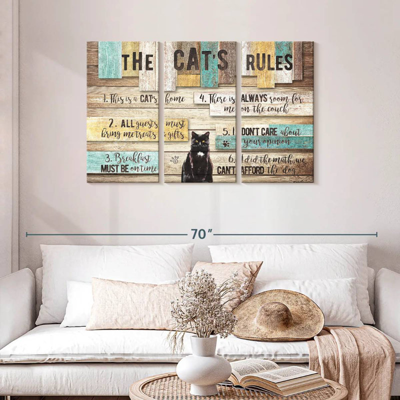 The Cat's Rules, 28" H x 45" W