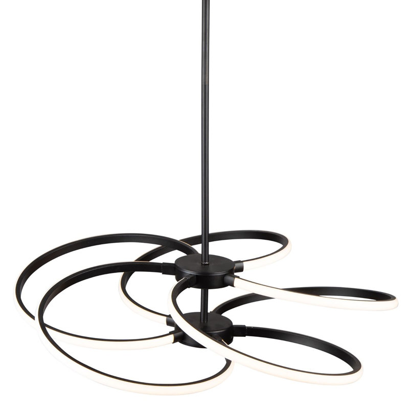 1 - Light Black LED Unique/Statement Pendant, 50.67" H x 20.9" W x 20.9" D