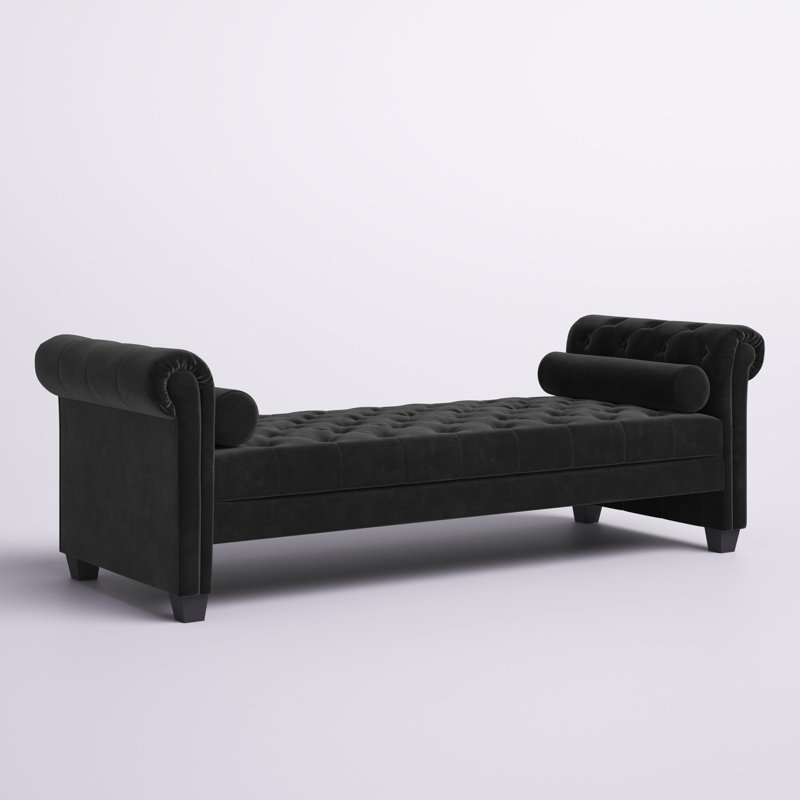 Banc rembourré Decimus, Noir, noir, noir, noir