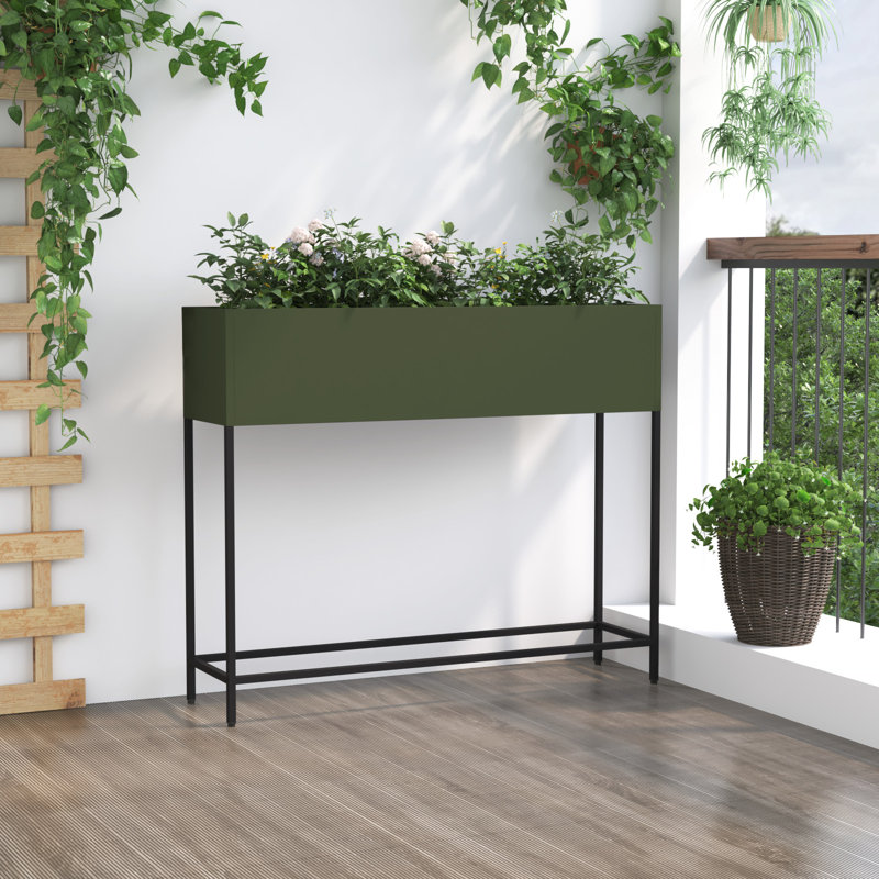 Elevated Planter, Olive, 82cm H x 100cm W x 26cm D