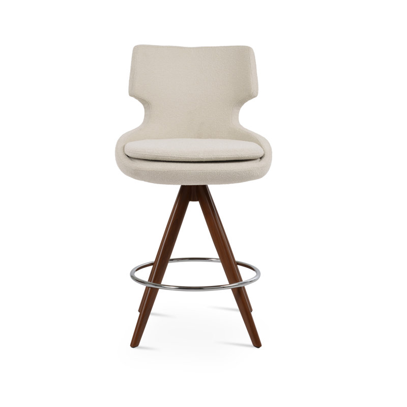 Tabouret blanc Patara Pyramid, Counter Stool (26" Seat Height)