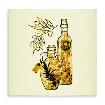 Artisanal Olive Oil Tablecloth - Yellow Indoor/Outdoor Decor