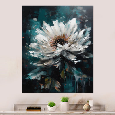 White Lotus Floral Dreams I - Décoration murale floral en métal Lotus