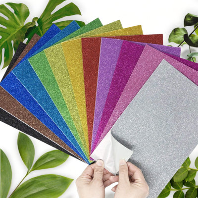 12 Pack Sparkling EVA Foam Sheets Assorted Colors