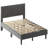 Wooden Platform Bed with Natural Rattan Headboard,Elegance with Minimalist Charm for Bedroom-959073728-965909621