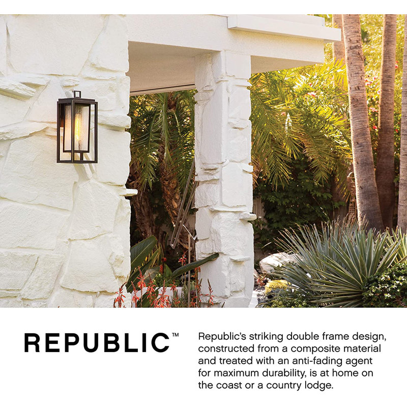 Medium Wall Mount Lantern, Oil Rubbed Bronze, 12" H x 7" W x 6.75" D