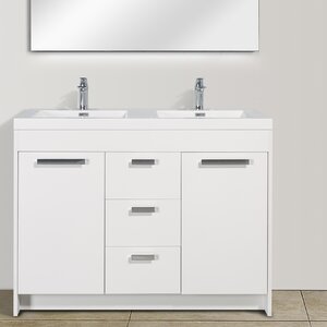 Wade Logan® Wauconda 48'' Double Bathroom Vanity with Plastic Top | Wayfair