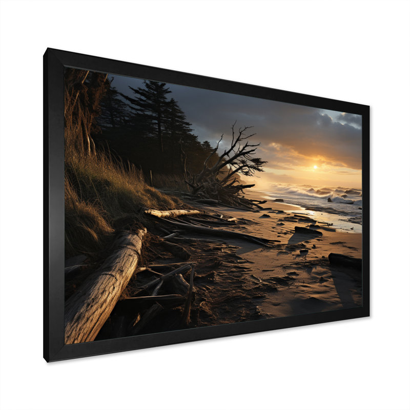 Amanoa Beachside Harmony sur toile, Cadre photo noir, H 24 po x l 32 po x P 1 po