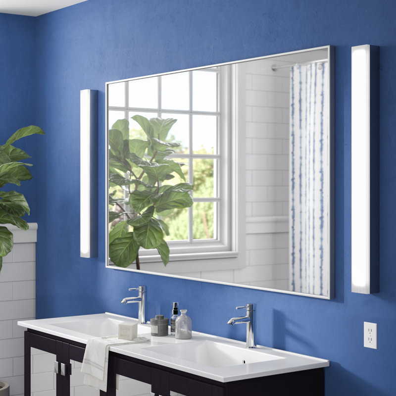 Hurtsboro Modern & Contemporary Bathroom/Vanity Mirror, Brushed Chrome