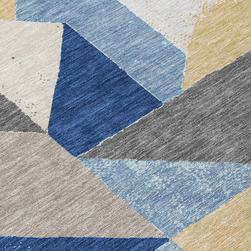 Machine Washable Indoor/Outdoor Chantille ACN2906 Geometric Rug, Baltic, 8' Round