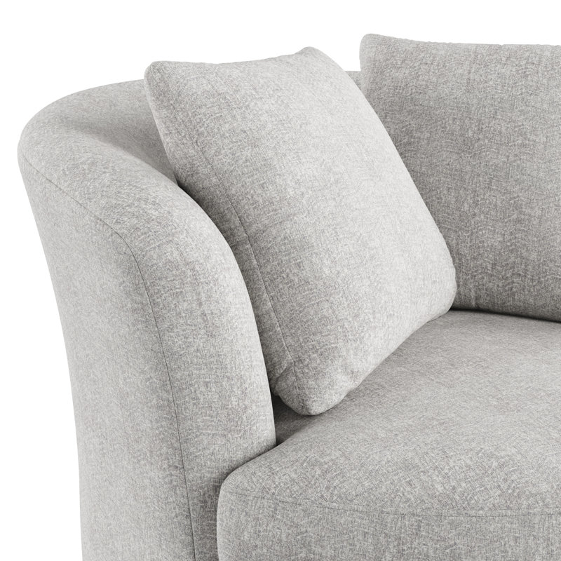 Thamm Upholstered Swivel Chair with Throw Pillows