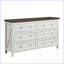 Commode de rangement rustique en bois 6 tiroirs Commode | Noyer | Panneau de fibres à densité moyenne