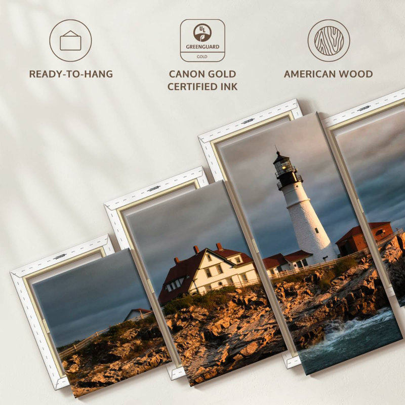 Le phare de Portland, dans le Maine, au lever du soleil – Aletra, H 24 po x l 55 po