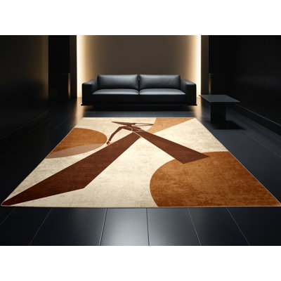 Tapis beige Buckland moderne lavable à la machine - Reliure beige