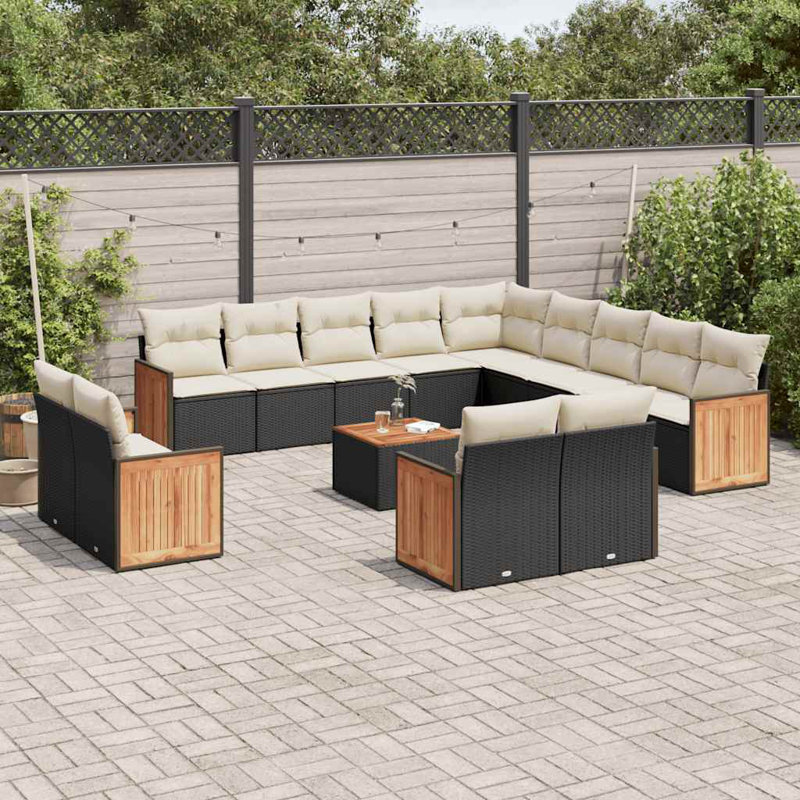  Garden Sofa Set Black And Cream