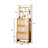 Light Natural Bamboo Shoe Cabinet for Entryway, Hallway, 73.2-Inch Tall Freestanding Storage with 3 Rattan Flip Drawers and 8 Coat Hooks