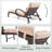 Outdoor Lounge Chairs Set Of 2,Adjustable 5-Position Outdoor Chaise Lounge With Armrests & Wheels For Poolside, Backyard, Deck-551224803-551224804