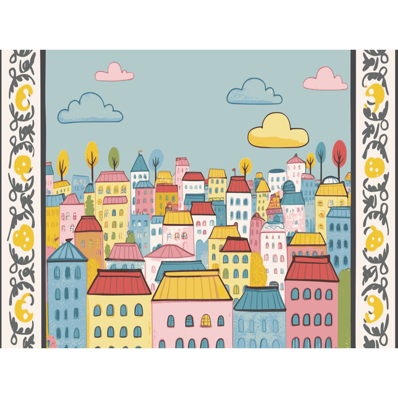 Harriet Bee City Scape Rug, Rectangle 2' x 3'