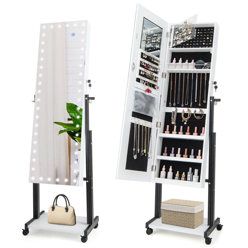 Arbell Freestanding Jewelry Armoire, White