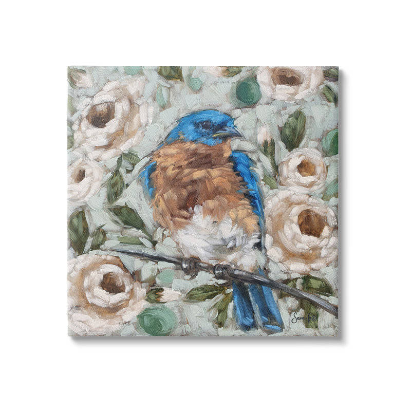 Art mural sur toile, "Bluebird", H 17 po x l 17 po x P 1,5 po