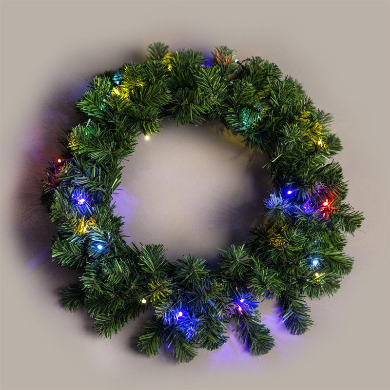 Faux Lighted PVC 21.65cm Christmas Wreath
