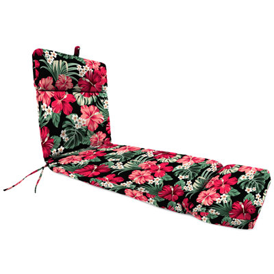 72" x 22" Outdoor Chaise Lounge Cushion with Ties and Loop