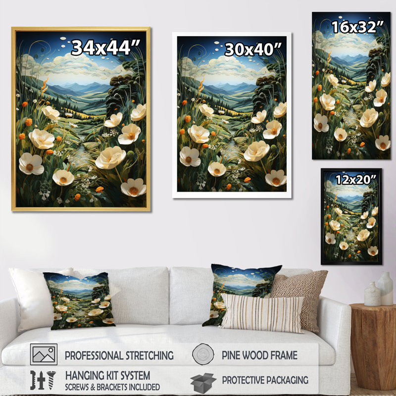 «Mosaic Meadows I - Abstract Collages», reproduction d'art, Toile tendue, H 20 po x l 12 po x P 1 po