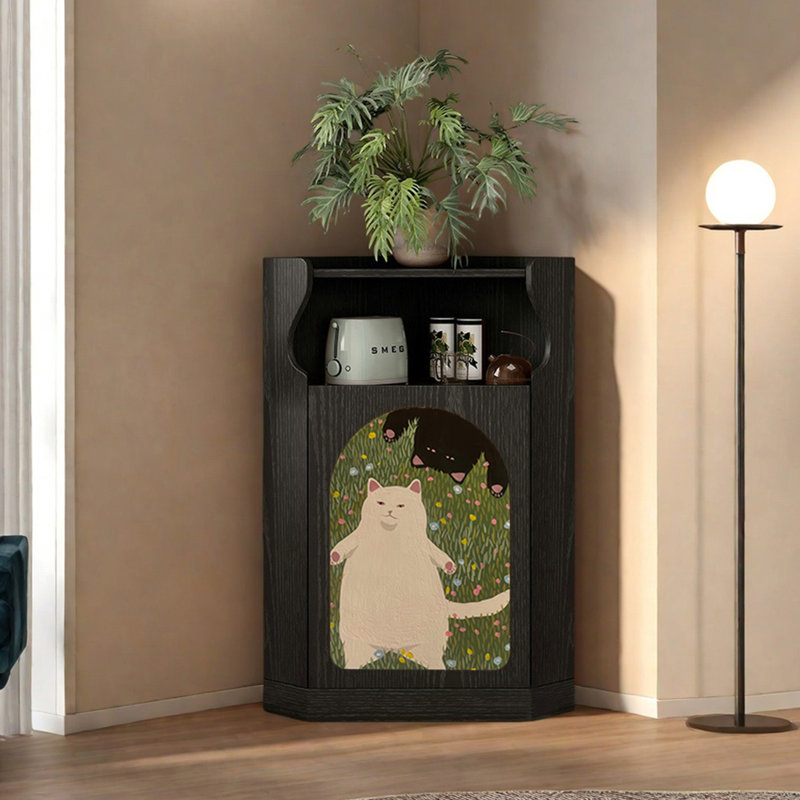 Storage cabinet Multi-functional corner cabinet., Black
