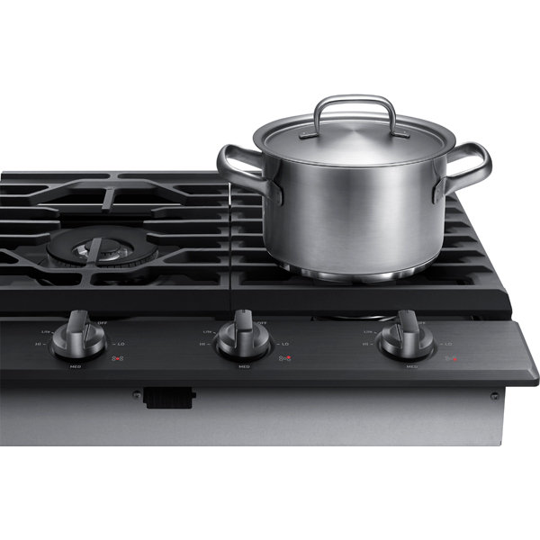 Samsung 36" Smart Gas Cooktop with Illuminated Knobs, Black Stainless Steel