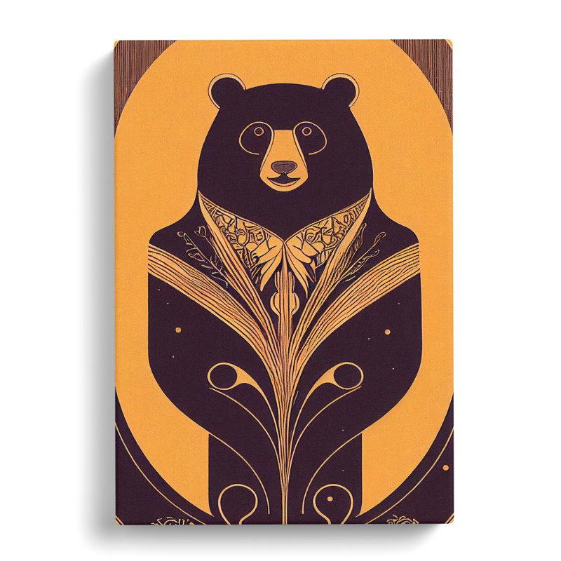 Art Deco Bear No.4 - Wrapped Canvas, 76cm H x 50cm W x 3cm D