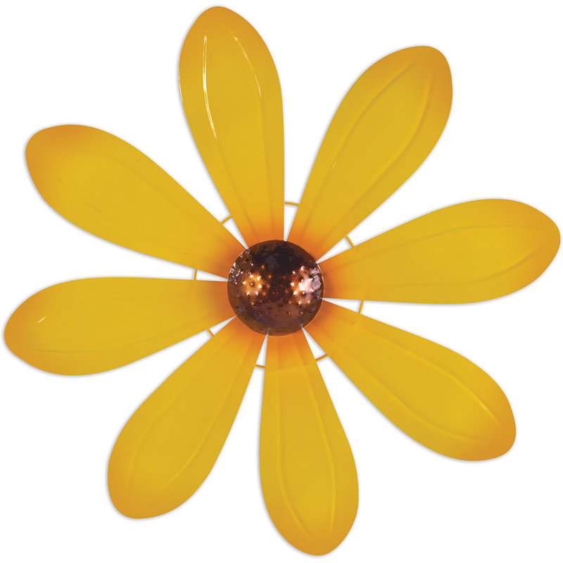 Traditional Plants & Flowers Wall Decor on Metal, 20'' H x 20'' W x 3.25'' D, Yellow
