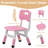 3-Position Height Adjustable Kids Chair, HDPE Plastic Children's Chair with Non-Slip Feet & Carry Handle, Stackable Toddler Chair for Home, Classroom & Kindergarten, 4PCS