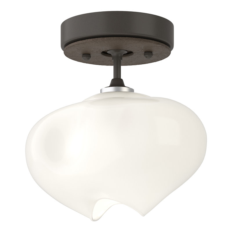 Ume Frosted Glass 1 - Light Semi Flush Mount, Dark Smoke, Bronze