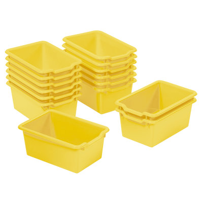 ECR4Kids Scoop Front Plastic Storage Bins, Multipurpose Organization, 15-Piece