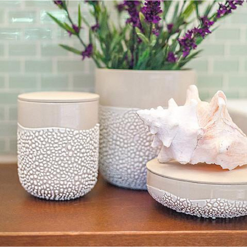 Boîte de lichen Hosley de 5 pouces de hauteur ivoire - Cadeau de rangement idéal pour le mariage, la décoration intérieure, la décoration de chambre, les bibelots d'étude, les bibelots, le pot à fleurs, les plantes artificielles d'extérieur
