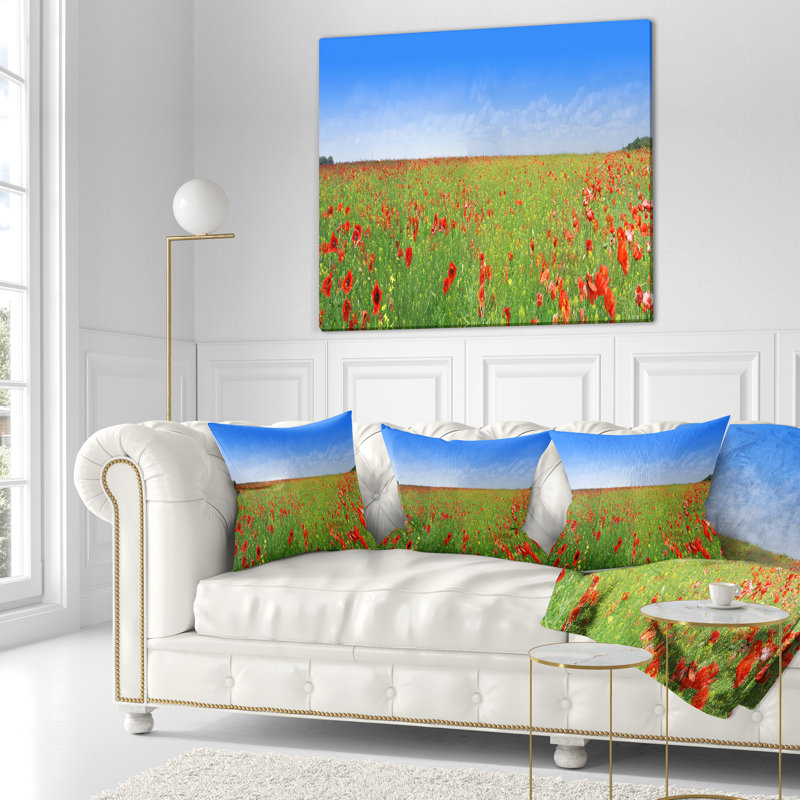 Coussin Poppy Meadow, 16 po x 16 po, Coussin décoratif