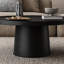 Table basse ronde moderne en bois massif minimaliste-935876110