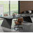 Black solid wood rectangular large-panel desk-445679066