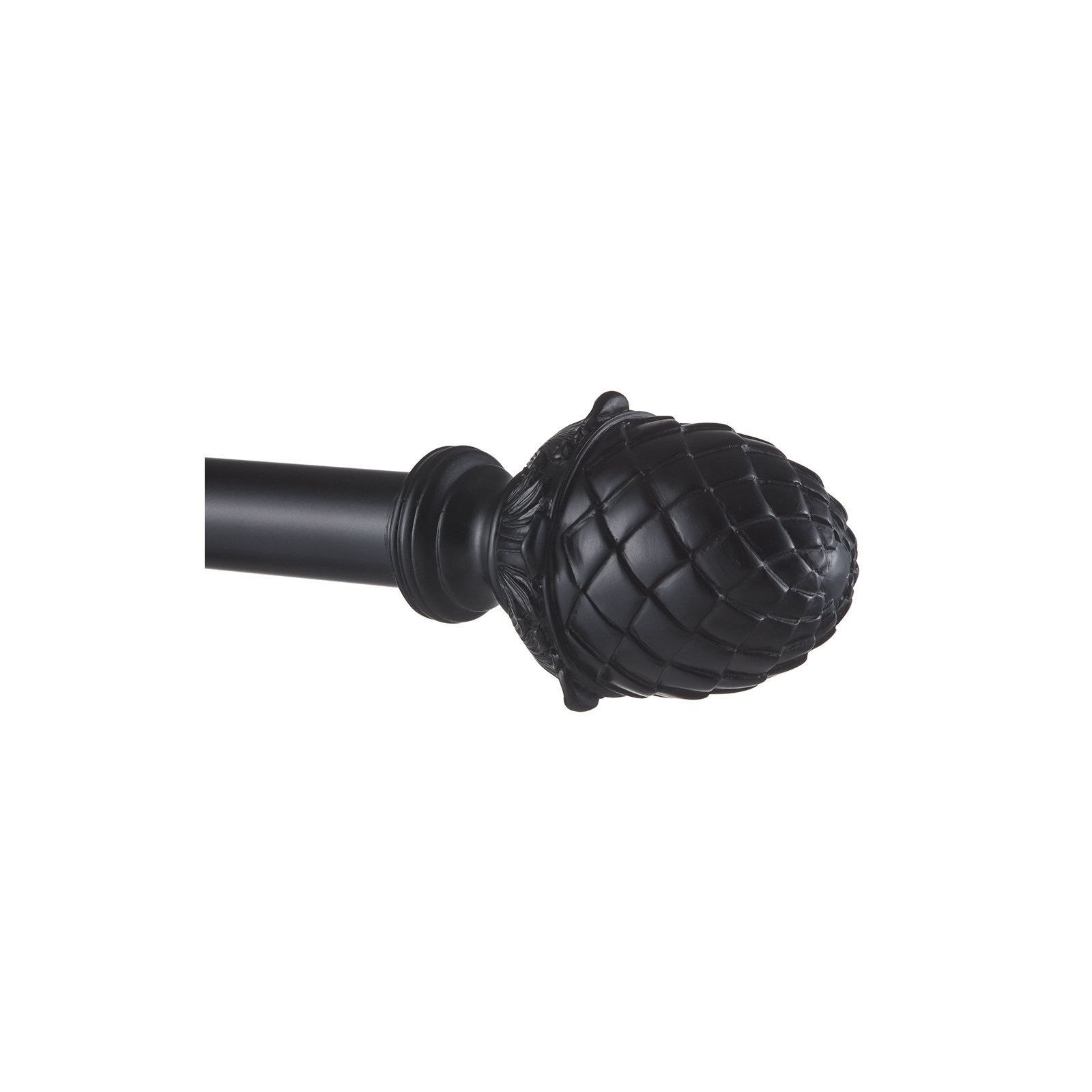 Nikhat Single Curtain Rod, 36" - 72", Black
